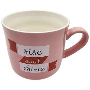 Opalhouse 'rise and shine' Pretty Pink Red Ceramic Stoneware Coffee Mug Tea Cup
